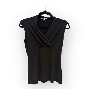 Bleeker & McDougal Black V-Neck Blouse | Classic Workwear Office Career Medium